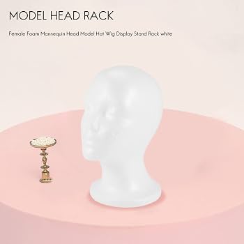 Happysnow Schaufensterpuppen-Kopf Aus Schaumstoff - Für Hüte & Perücken, 27 Cm Hoch, 53 Cm Kopfumfang