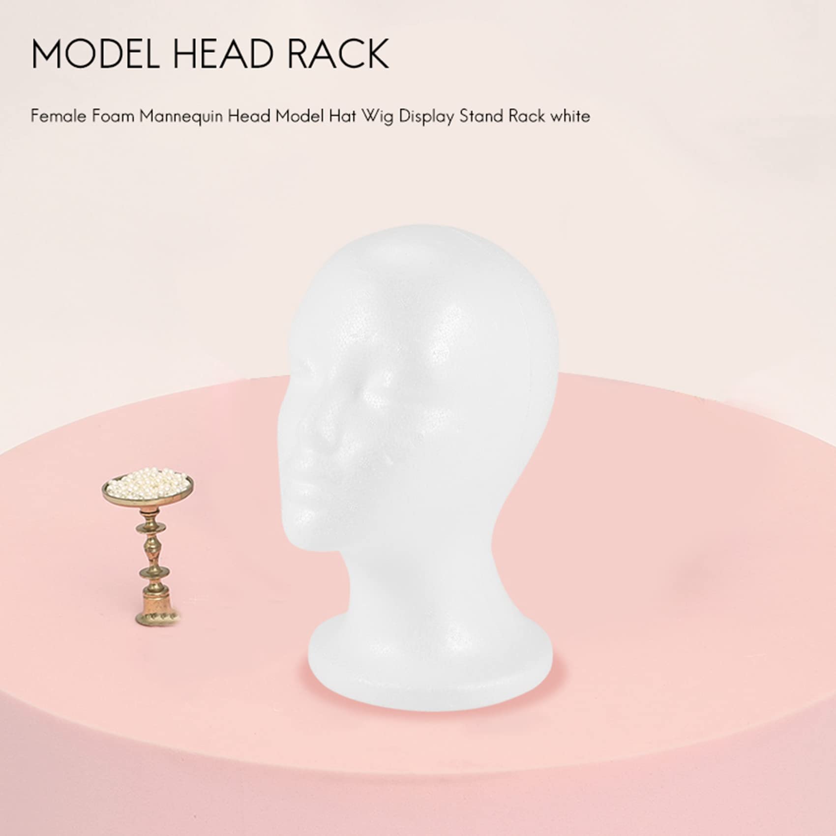 Cabeza de Maniquí de Espuma Femenina Modelo Sombrero Sombrero Peluca Expositor Estante