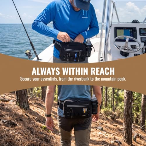 Bolsa de Cintura para Pesca con Soporte para Cañas, Bolsa Impermeable para Cebo miniatura 2