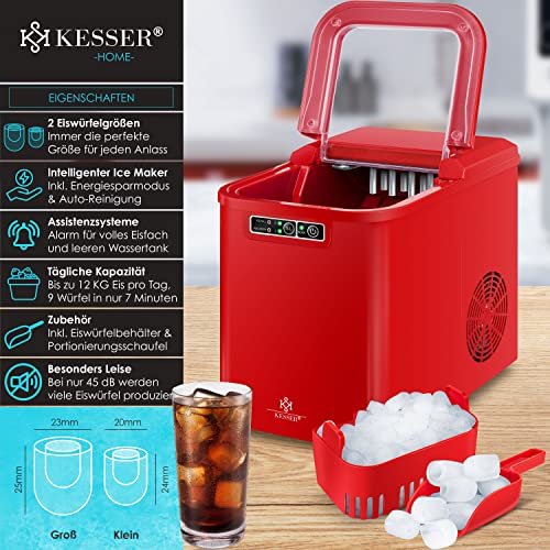 KESSER® Eiswürfelbereiter | Eiswürfelmaschine Edelstahl | Ice Maker | 12 kg 24 h | Zubereitung in 7 min | 2,2 Liter… – Bild 3