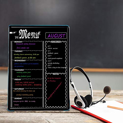 cuffslee Magnetic Kitchen Refrigerator board, flexibel magnetisch whiteboard met 8 gekleurde vloeibare krijten, Home… - Afbeelding 4