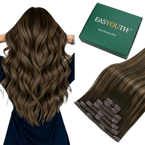 Extension cheveux naturel adhesif et clip brun #2/8/2 kit 150g