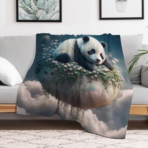 Couverture douce et moelleuse motif panda, plaid en flannel isolant et hypoallergénique - 3