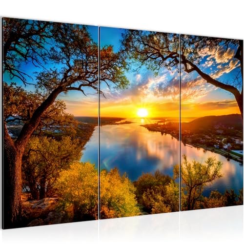 Peinture paysage bleu ciel 40x80cm pour habiller un mur de bureau
