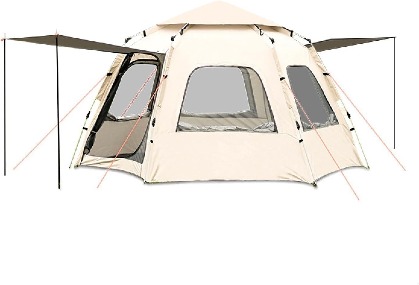 Convenient and Spacious Pop Up Camping Tent - Automatic, Hexagonal Design with High-density Mesh, Abs Frame, Uv Protection, Ventilation, Waterproof, Lightweight - Ideal for Camping and Outdo