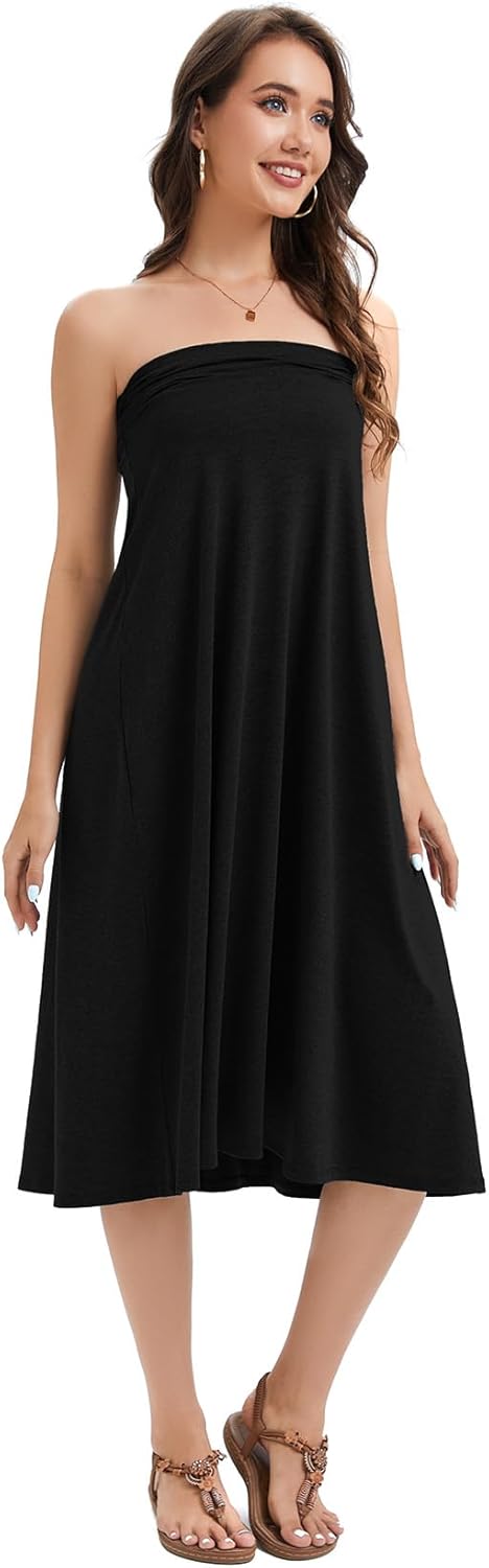 Women's Convertible High Waisted Maxi Skirt, Tummy Control & Non-Slip Elastic Waist, Flowy Flare Casual to Dressy - Image 6