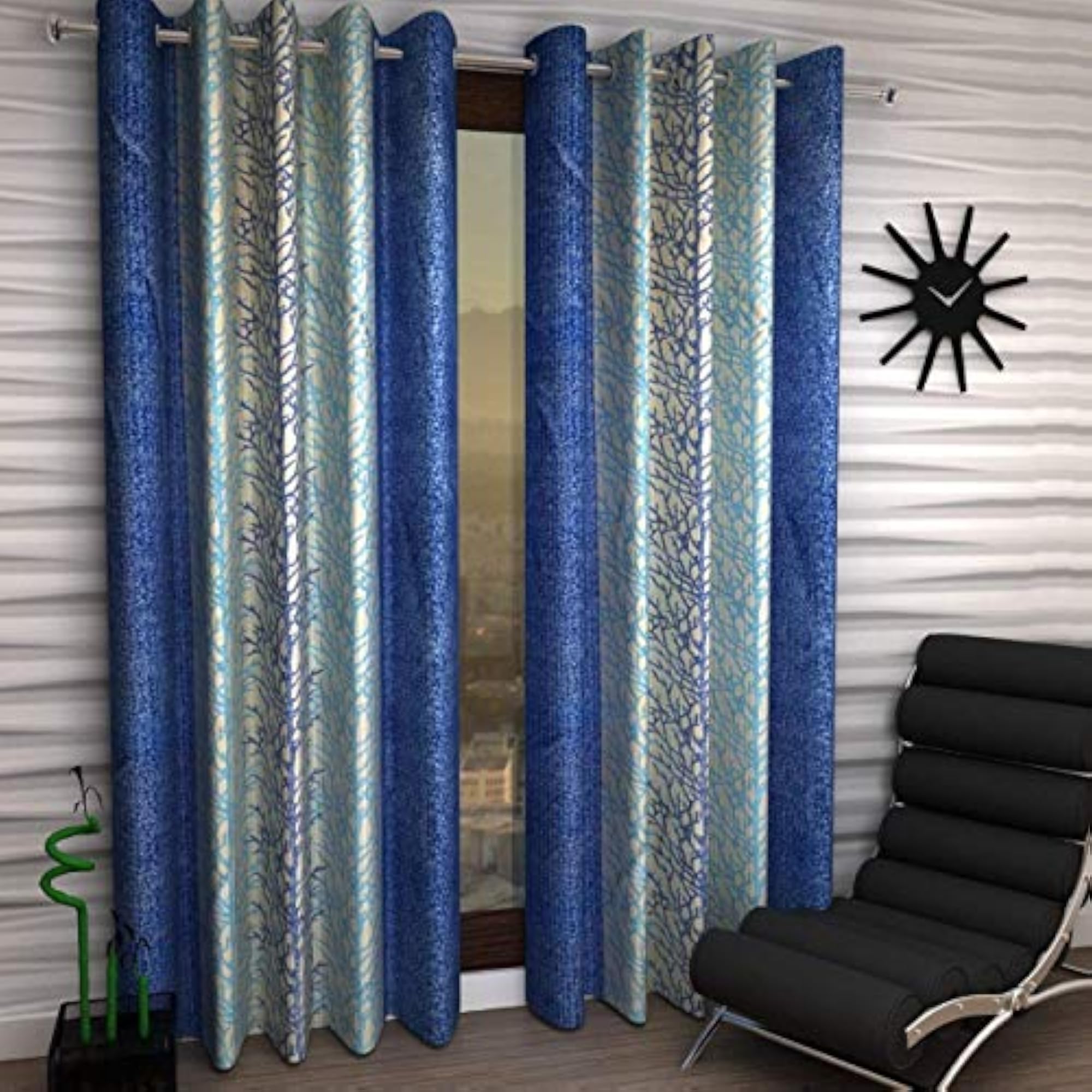 Chinar Printed Curtains for Door, 7 Feet