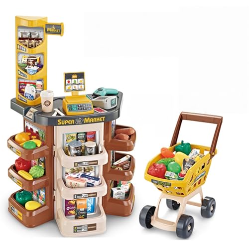 GRSMIS キッズストアプレイセット、シミュレーションスーパーマーケットおもちゃパズル教育レジカウンターままごとのおもちゃ子供幼児屋外プレイセット誕生日プレゼント クリスマス (66877)