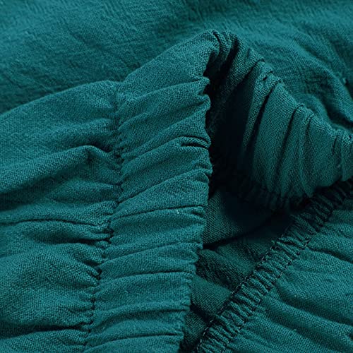 Image of Womens Cotton Linen Capri Pants Casual Elastic Printed Ankle Pants | Cotton Linen Capri Pants for Women 2025 Casual Printed Cropped Palazzo Pants Elastic Waist Lounge Baggy Trousers