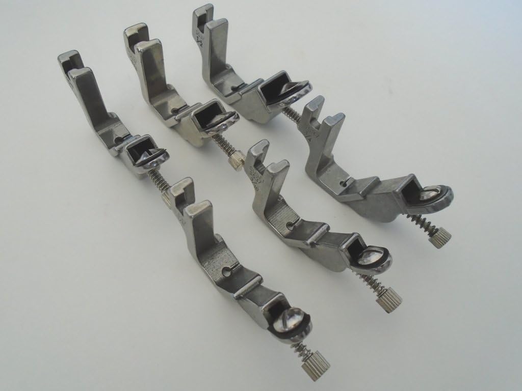 NGOSEW Elastic Presser Foot Feet for Industrial Single Needle Sewing Machines (6pk : 1/8",3/16",1/4",5/16",3/8",1/2")
