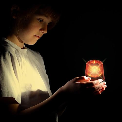Miniatura 5 de ArtCreativity Luz LED roja de sirena de policía, juguete intermitente giratorio de 4.5 pulgadas con baterías, decoración de fiesta y divertido