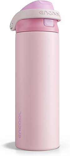 Miniatura 36 de ENCOOL - Botella aislante para agua, acero inoxidable con pajilla, mantiene el frío, tapa abatible de un solo toque, sin Bisfenol A, a prueba de
