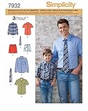 Simplicity 7932.A Schnittmuster Outfit mit Hemd, Hose und Kravatte (Herren & Jungen, Gr. S - XL)