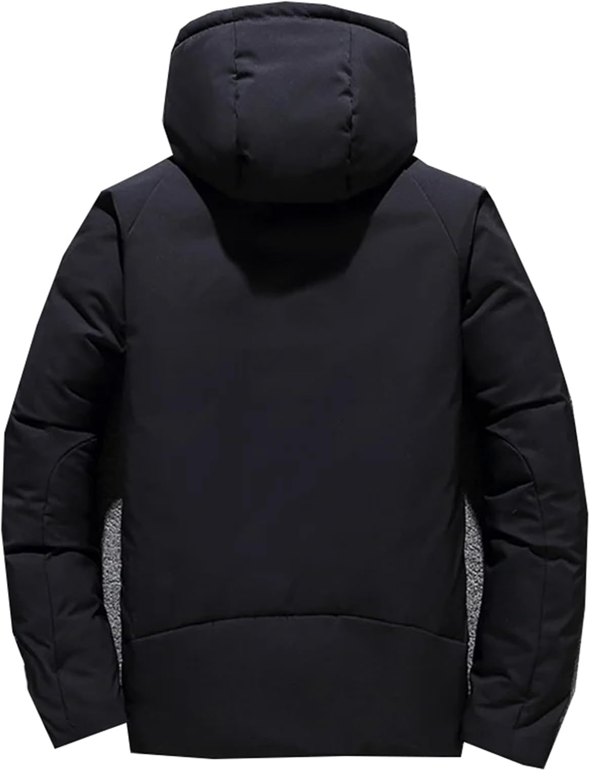 Mnjyihy Men Down Jackets Winter Thick Hooded Solid Color Down Jackets Outerwear Parkas Casual Windproof Coat