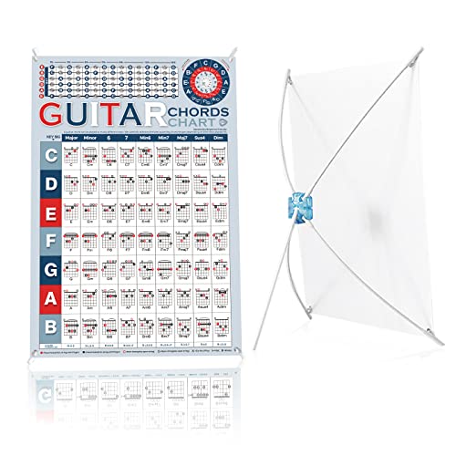 Tableau des accords de guitare portable pliable | Poster de référence pour guitare pour transporter, The Ultimate Guitar Buddy pour débutants, guitaristes et professeurs • 2020 Cover