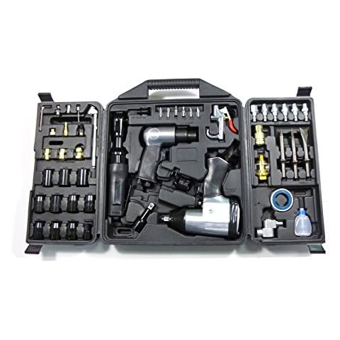 Dynamic Power 50 Piece Air Tool Kit. 1-1/2'' Impact Wrench, 1-3/8'' Ratchet Wrench, 5-Air Hammer w/Chisels, and other great tools D-W3-50K Cover