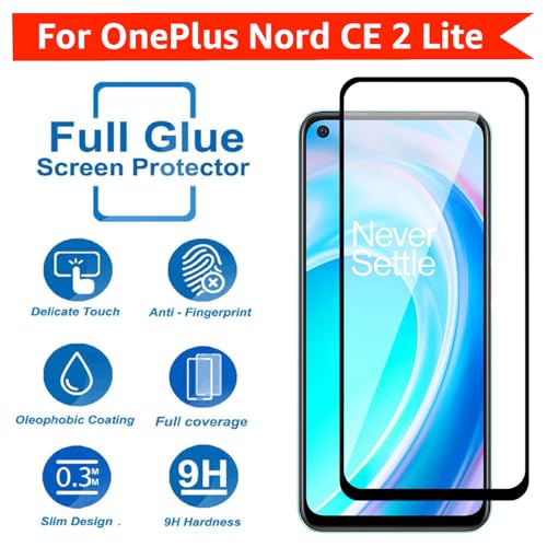 Image of POPIO Military-Grade Gorilla Tempered Glass For OnePlus Nord CE 2 Lite 5G | 9H Hardness, Edge-to-Edge, Bubble-Free
