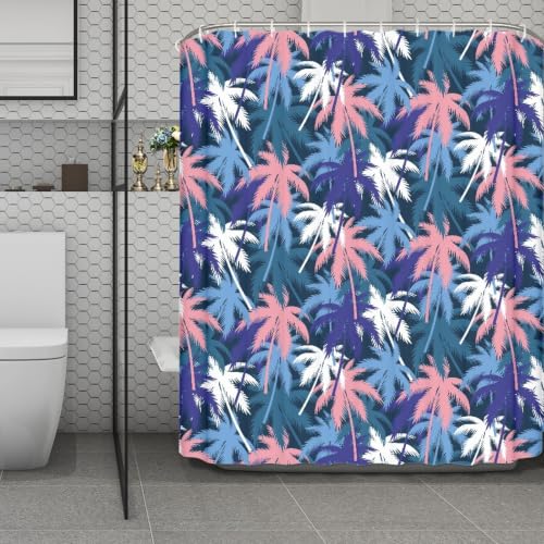 Rideau douche 180x220 arbre rose violet en tissu polyester imperméable - 2