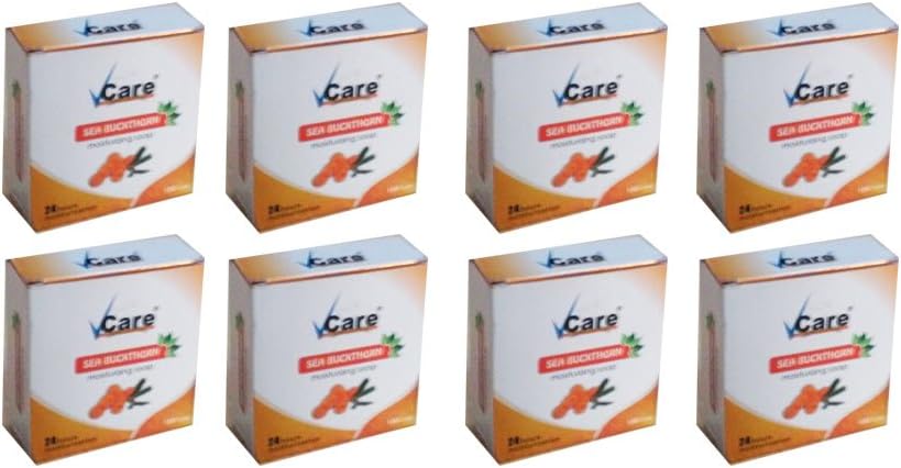Pack of 8 - Vcare Sea Buckthorn Moisturizing Soap - 24 Hours Moisturization - 100g -