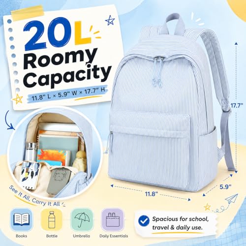 Image of BTOOP School Backpack for Teens Girls, Cute Corduroy Bookbag Lightweight 15.6 inch Laptop Bag for Women Casual High School College