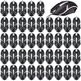 Sratte 30 Pack Black USB Wired Mouse Bulk 1200 DPI RGB Optical Computer Mouse 3 Button 7 Color LED Backlit Wired Ergonomic USB for Gaming Office Desktop Laptop Gamer Computer