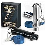 Nihtdoy Dual Emergency Whistles (2 Pack) – 120dB Survival Whistles for Hiking, Camping & Rescue – Lightweight, Durable, One Silver & One Black