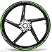 KIT STRISCE ADESIVE VERDI compatibili per CERCHI 17 MOTO KAWASAKI Z1000sx TUNING