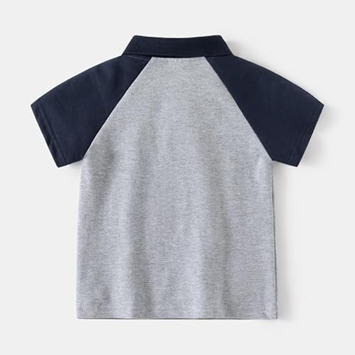 Yueary Camisa polo fofa de manga curta com botões de desenho animado para bebês meninas e meninos, c