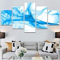 SIGNWIN 5 Panel Canvas Wall Art Modern Art Abstract Contemporary Edgy Mixed Media Multicolor Patterns for Home Decorations Ready to Hang - 60