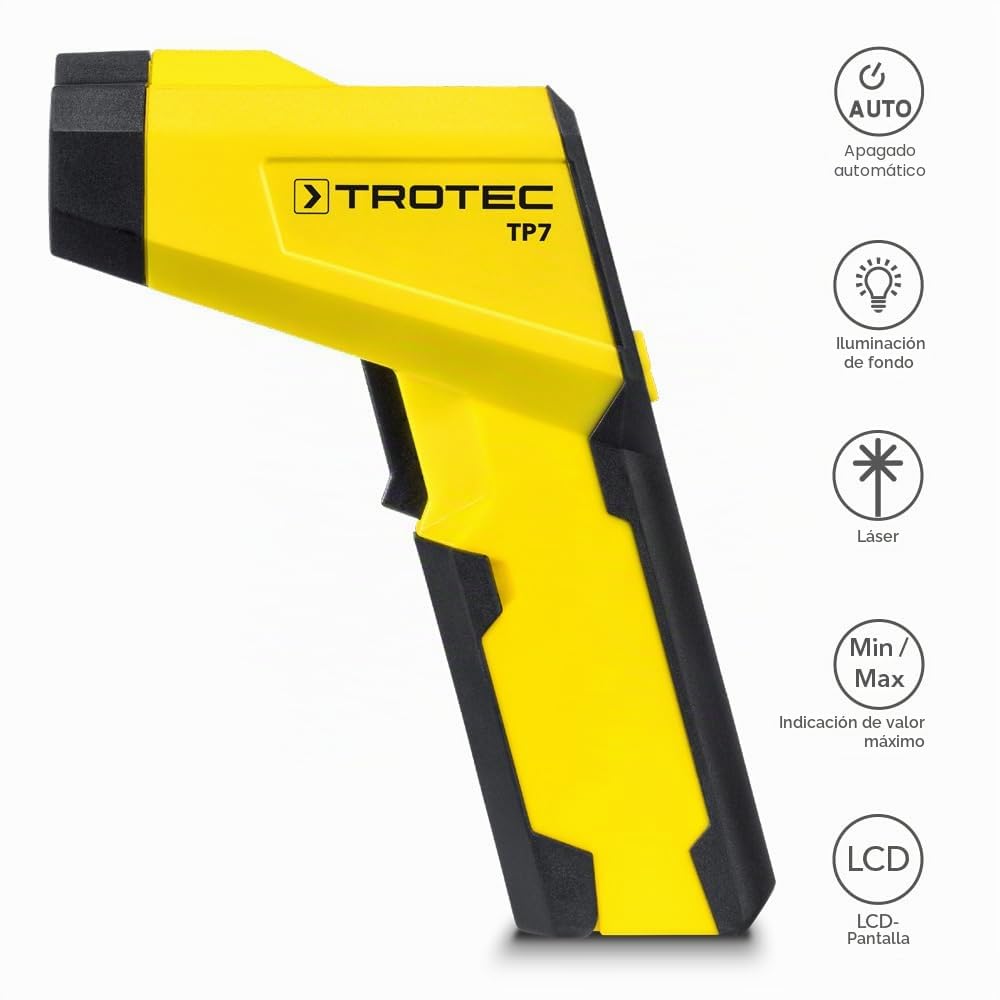 TROTEC Termómetro Infrarrojo/Pirómetro TP7 Multipoint Láser