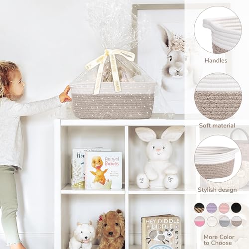 Image of CHICVITA Large Gift Basket Empty with Bags & Ribbon to Fill, Brown