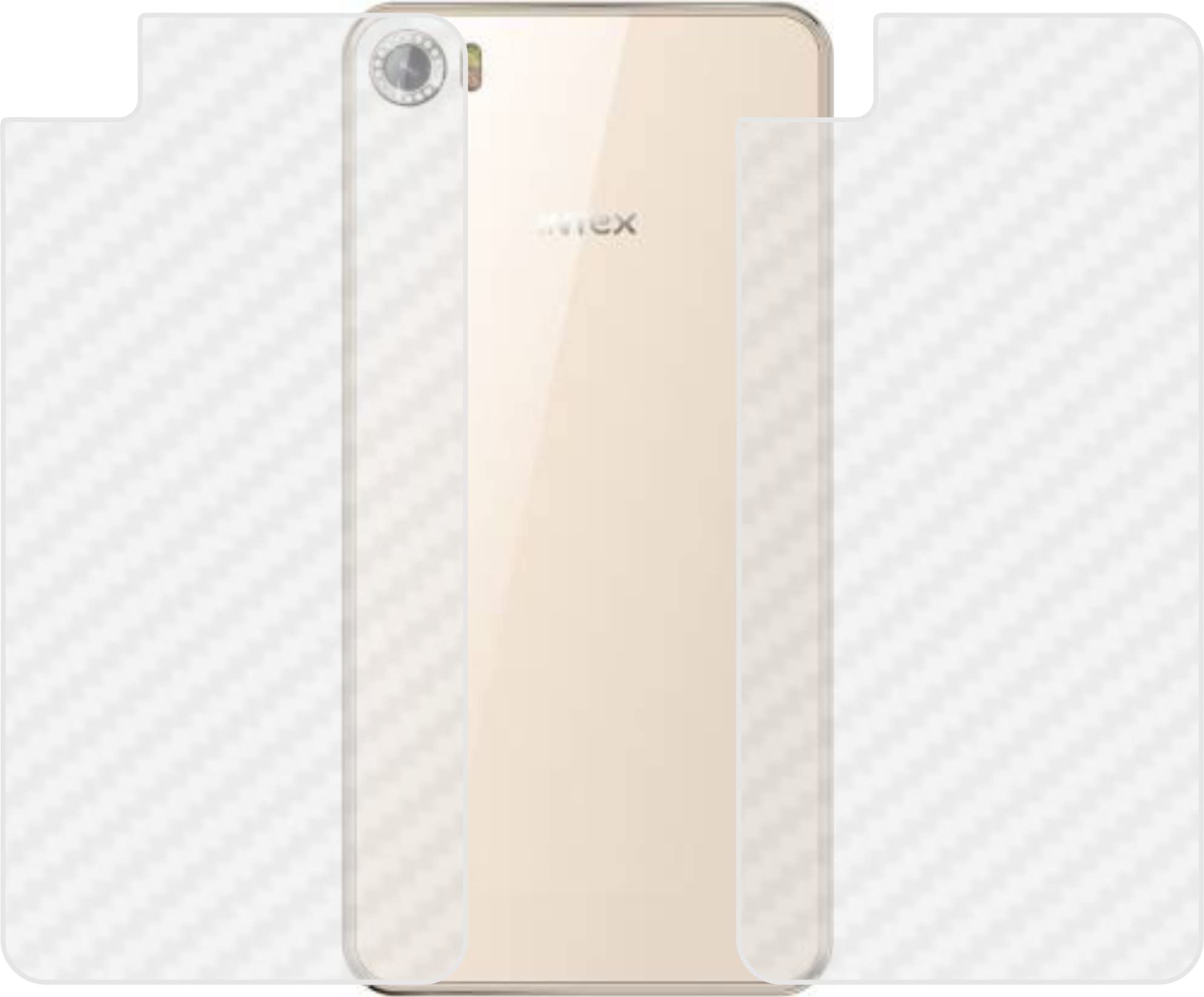 FASHEEN INTEX GLAM Back Screen Guards, Back Skin, Rear Screen Protector, 3D Carbon Fiber Protection, Not a Tempered Glass for INTEX GLAM (Pack of 2)