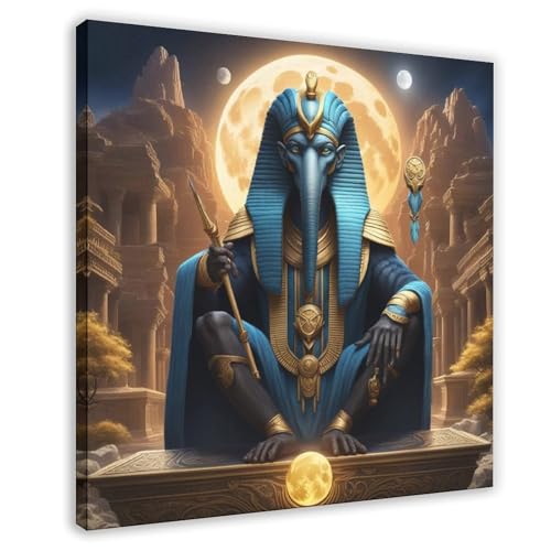 Tableau Thoth dieu égyptien de la sagesse affiche ésotérique sur toile 40x40 cm