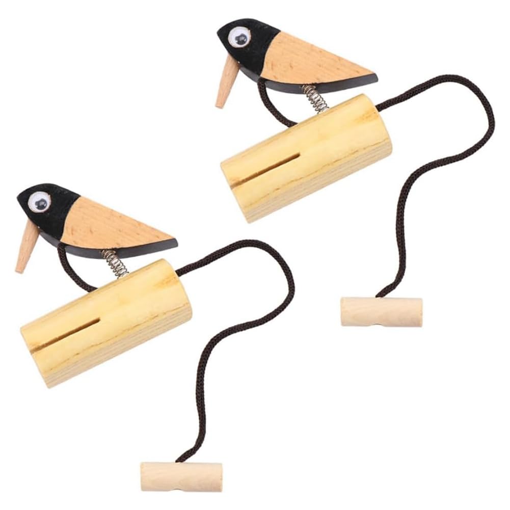 Yoiimiya Safe Material Woodpecker Percussion Instrument for Boys 2pcs Hand Eye Coordination Hobby Development Tool