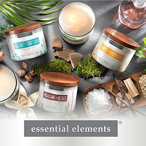 Essential Elements By Candle-Lite Scented Candles, Sea Salt & Driftwood Fragrance, One 14.75 Oz. Three-Wick Aromatherapy Candle With 45 Hours Of Burn Time, Off-White Color #TOP7