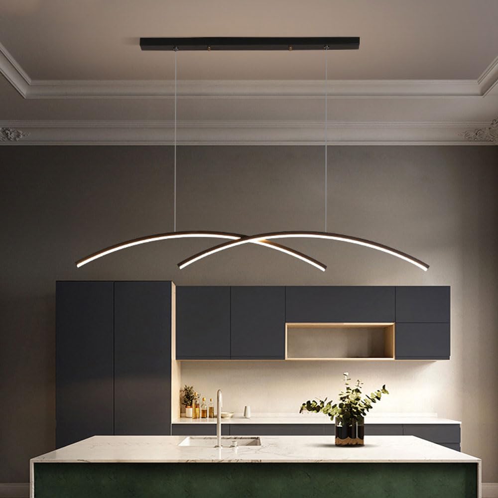 Lustre de ligne pour supprimer les ombres sur votre îlot de cuisine moderne