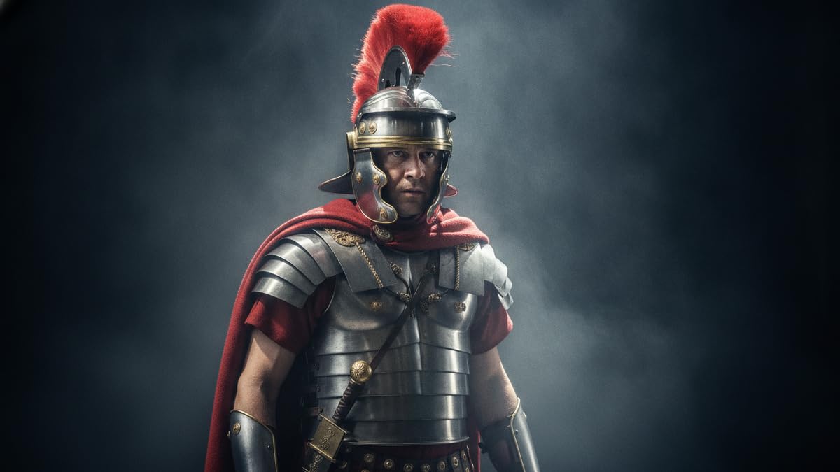 Casco medieval de centurión romano con armadura de ciruela roja, disfraz de gladiador de Halloween históricamente clasificado, totalmente portátil para la mayoría de los adultos.