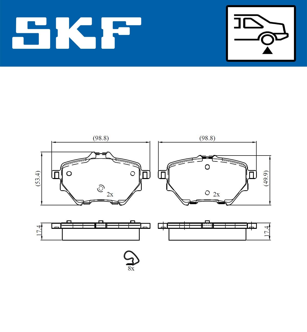 SKF Fren Balatası Arka Citroen C4 Picasso II 1.2 Thp 14, 1.6 Vti 13, 1.6 Thp 13, 1.6 HDI 13, 1.6-2.0 BlueHDI 13, C4 Grand Picasso II 1.2 Thp 14, 1.6 Vti 13, 1.6 Thp 13 Vkbp 90101 - Vkbp 90101