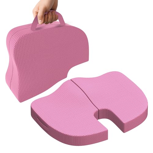 CareFoam Coccyx Seat Cushion Memory Foam for Tailbone Pain Relief | Orthopedic Sciatica & Back Support Pillow for Office Chair, Car Seat, Wheelchair | U Shape Ergonomic Design, Washable Cover