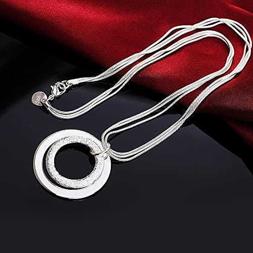 Collier double rond mat 925 cadeau de mariage romantique