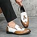 Naigesto Men's Tassel Two Tone Colors Loafers Slip-On Casual Wingtip Brogue Dress Shoes and Brown Weeding Shoes
