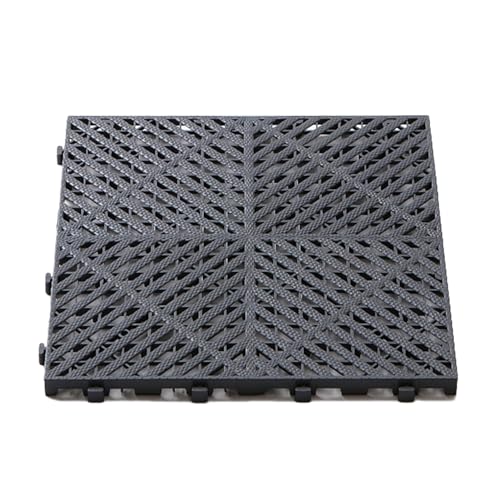 Outdoor Modular Interlocking Floor Tiles, Garage Drainage Mats, Suitable For Pool Shower Locker Room Sauna Deck Patio Garage Wet Area Mats(Gray,40x40x3CM-16piece)