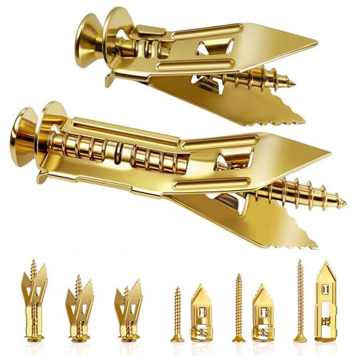 88pcs Self Drilling Drywall Anchors with Screws Kit, 2 Sizes Dry Wall Anchor & 3 Sizes Metal Expansion Bolt for Drywall, Zinc-Plated Steel, No Drill, Heavy Duty-Holds 80lbs for Wall Hanging