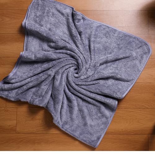 Image of Microfiber Large Bath Towels | (70x140) Extra Soft Plush & Quick Dry High Absorbency with Large Size Towels for Bathing (Grey, Pack of 1)