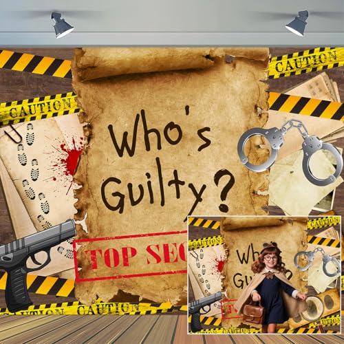 7 x 5 ft Murder Mystery Party Backdrop Detective Top