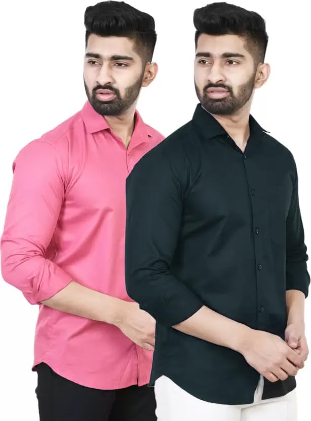 Image of Tee Projekt Premium Plain Cotton Shirt for Men | Cotton Shirt | Casual Shirt | Solid Shirt | Full Sleeves | Formal Shirt
