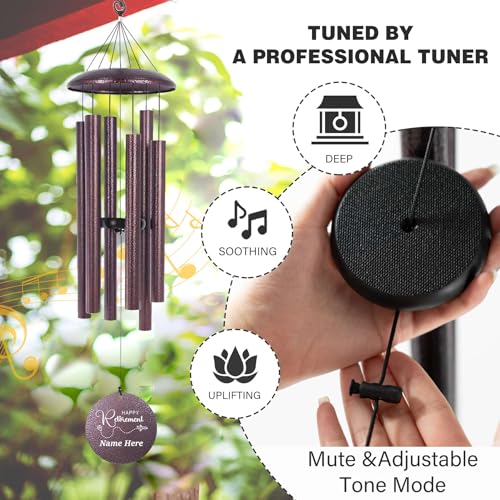 Image of ASTARIN Best Retirement Gift for Women /Men, Personalized Retirement Wind Chimes, Best Wishes for Retire Friends, Happy Retirement Gifts for Teacher Nurse, Inside Garden Decorations