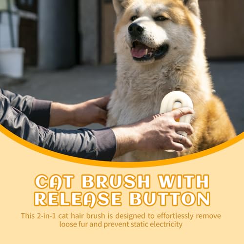 Image of Spritz Defur Comb for Cats, New 3-in-1 Cat Steam Brush for Massaging and Cleaning Shedding Pets, Comb for Long and Short Hair Cats and Dogs Grooming Tool (Coffee)