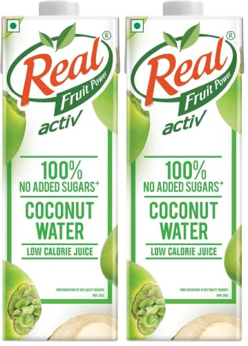 Image of Real Activ Coconut Water Tetrapack - 1L | Hydrating Coconut Water with Health Benefits | No Added Flavour & Sugars | Tasty and Nutritious (Pack of 2)