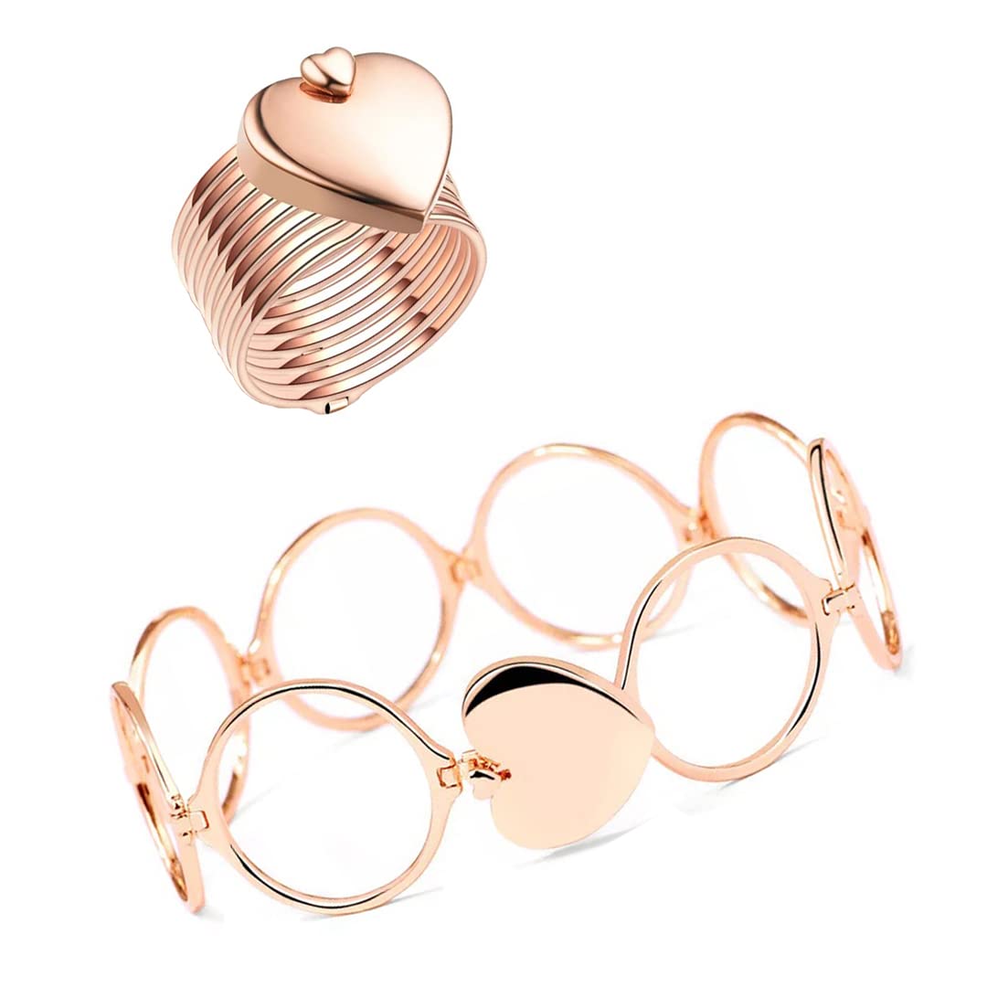 Magic Rosegold 2 In 1 Retractable Heart Ring Bracelet For Women And Girls (B0CPJHMYR3) Amazon Price History, Amazon Price Tracker